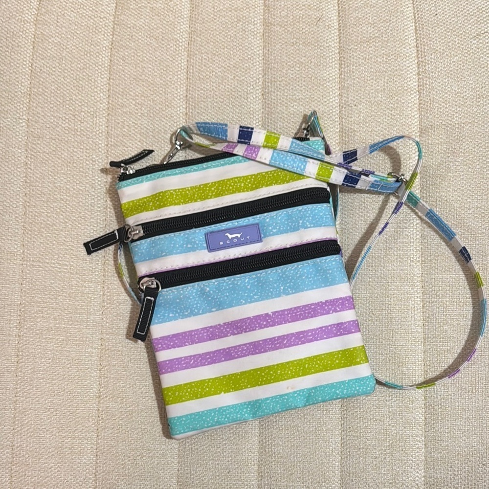Scout Blue and Purple Crossbody Bag with Adjustable Strap